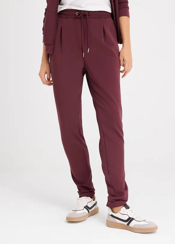 Chinohose aus Scuba in rot von vorne - bonprix