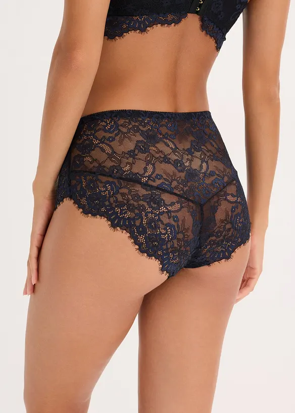 Maxipanty aus zarter Spitze in schwarz von hinten - bonprix