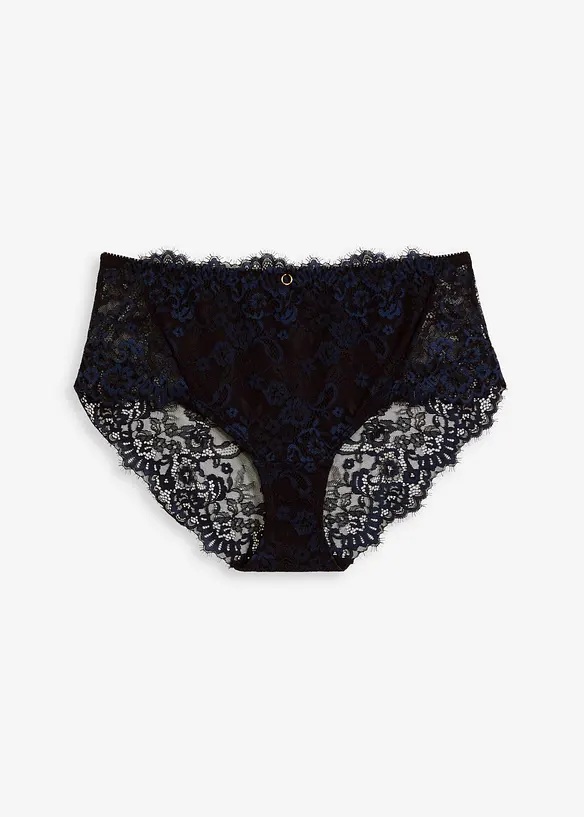 Maxipanty aus zarter Spitze in schwarz von vorne - bonprix