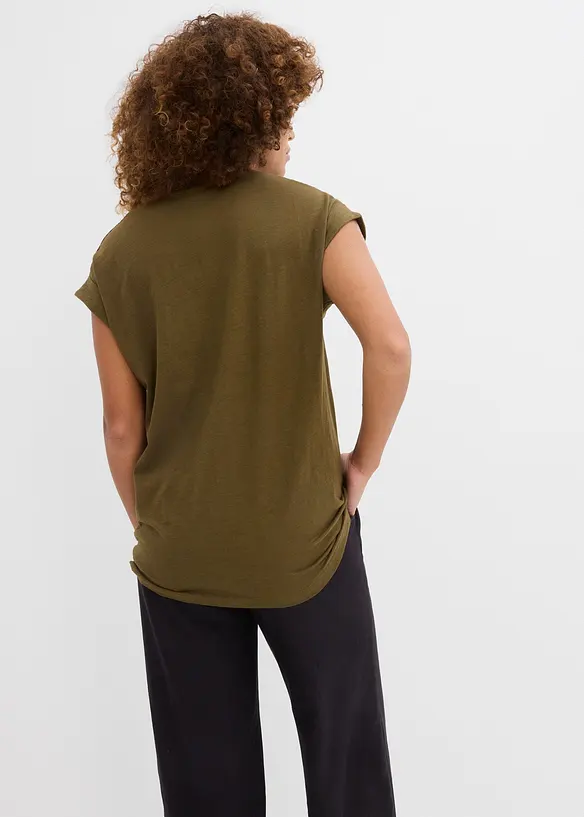 Longshirt aus reiner Bio-Baumwolle (2er Pack) in grün von hinten (im Anschnitt) - bonprix