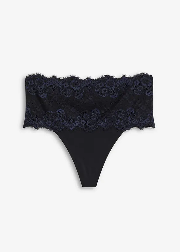 Medium Shape String mit Spitze in schwarz von vorne - bonprix