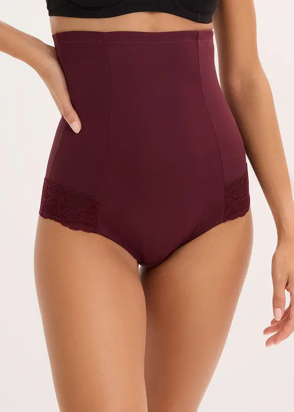 Highwaist Shape Panty mit Spitze und starker Formkraft in rot von vorne - bonprix
