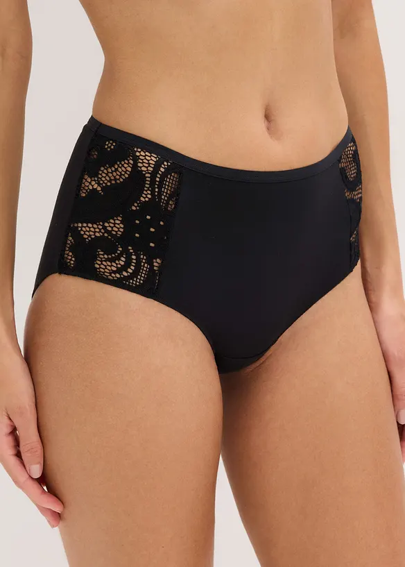Maxipanty aus softem Modal (4er Pack) in schwarz von vorne - bonprix