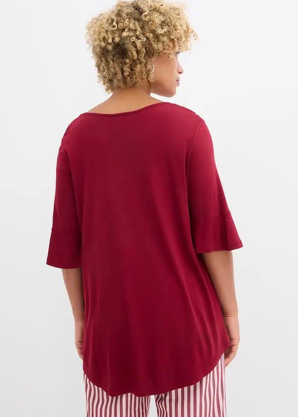 Shirt aus softer Viskose in rot von hinten (im Anschnitt) - bonprix