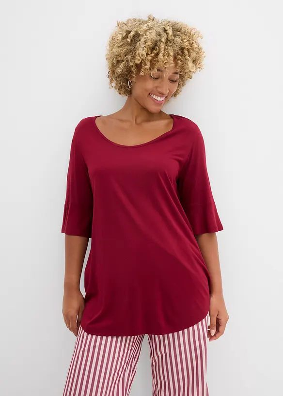 Shirt aus softer Viskose in rot von vorne (im Anschnitt) - bonprix