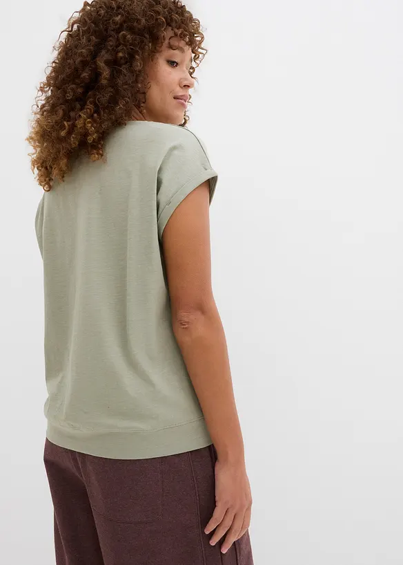 T-Shirt aus reiner Bio-Baumwolle (2er Pack) in grün von hinten (im Anschnitt) - bonprix