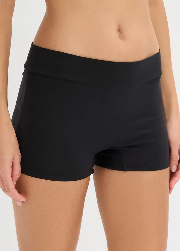 Maxi Damenboxer aus softem Modal (3er Pack) in schwarz von vorne - bonprix