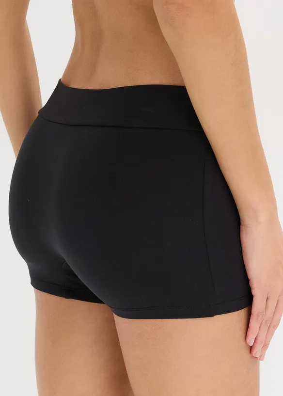 Maxi Damenboxer aus softem Modal (3er Pack) in schwarz von hinten - bonprix