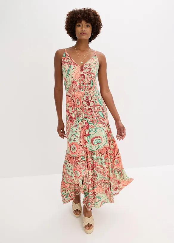 Jersey-Trägerkleid aus softem Viskose-Mix in orange von vorne (Totalaufnahme) - bonprix Jersey-Trägerkleid aus softem Viskose-Mix in orange von vorne (Totalaufnahme) - bonprix