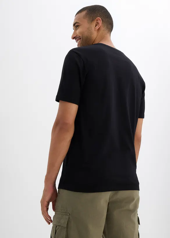 T-Shirt aus reiner Bio-Baumwolle in schwarz von hinten (im Anschnitt) - bonprix