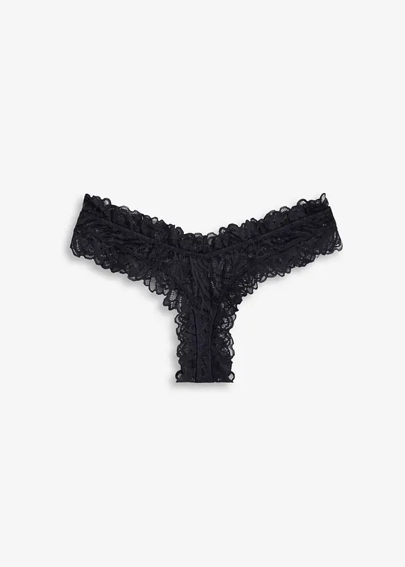Brazilslip aus Spitze in blau von vorne - bonprix