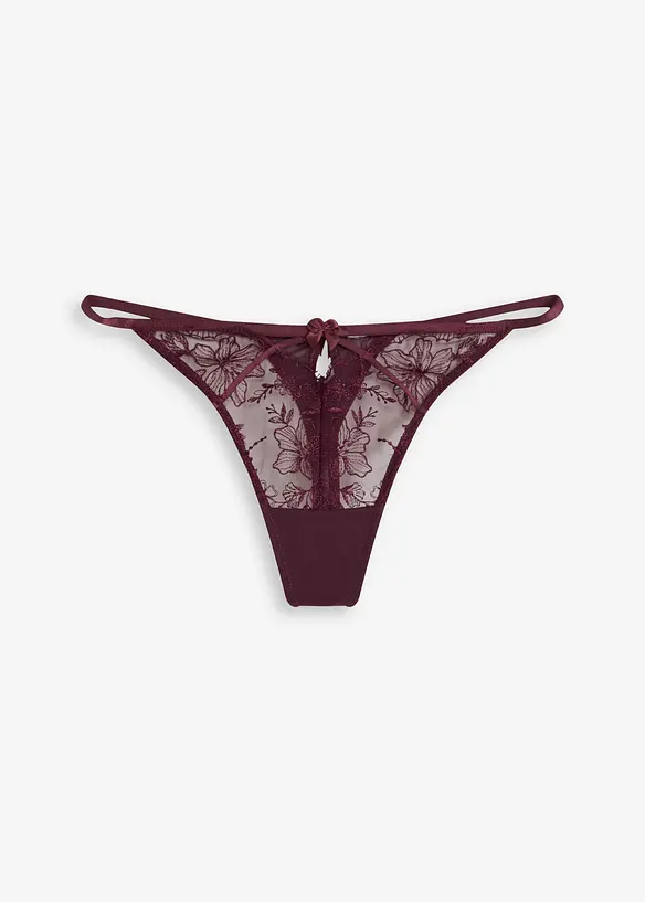 String mit edler Stickerei in rot von vorne - bonprix