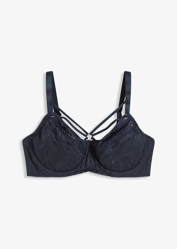 Minimizer-BH mit zarter Spitze in blau von vorne - bonprix