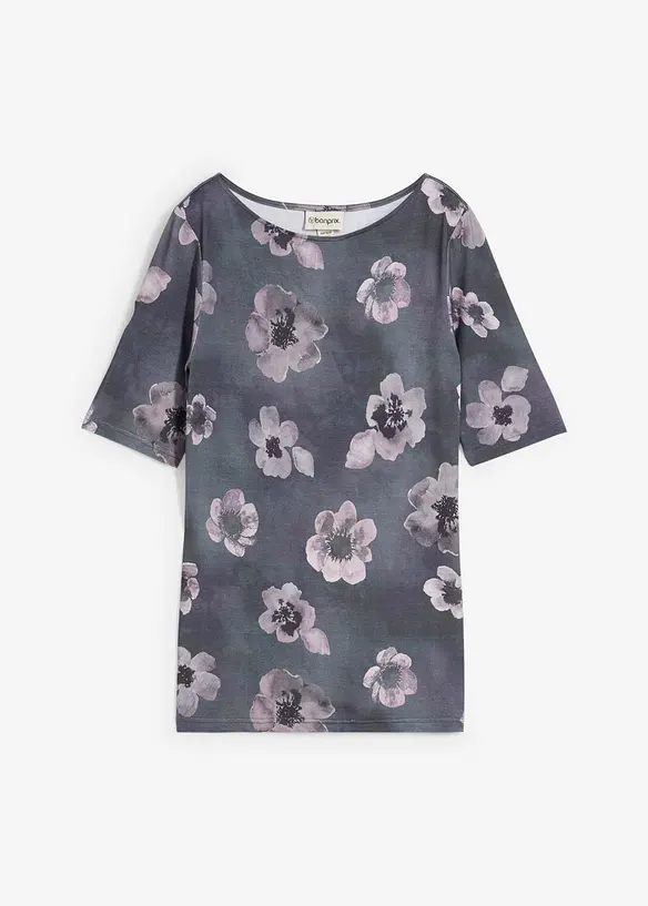 Shirt aus softem Viskose-Mix in grau von vorne - bonprix