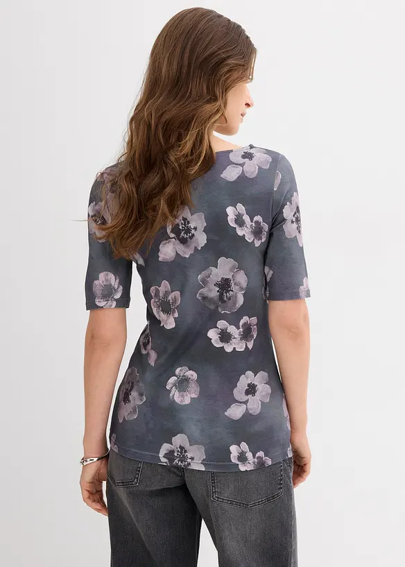 Shirt aus softem Viskose-Mix in grau von hinten (im Anschnitt) - bonprix