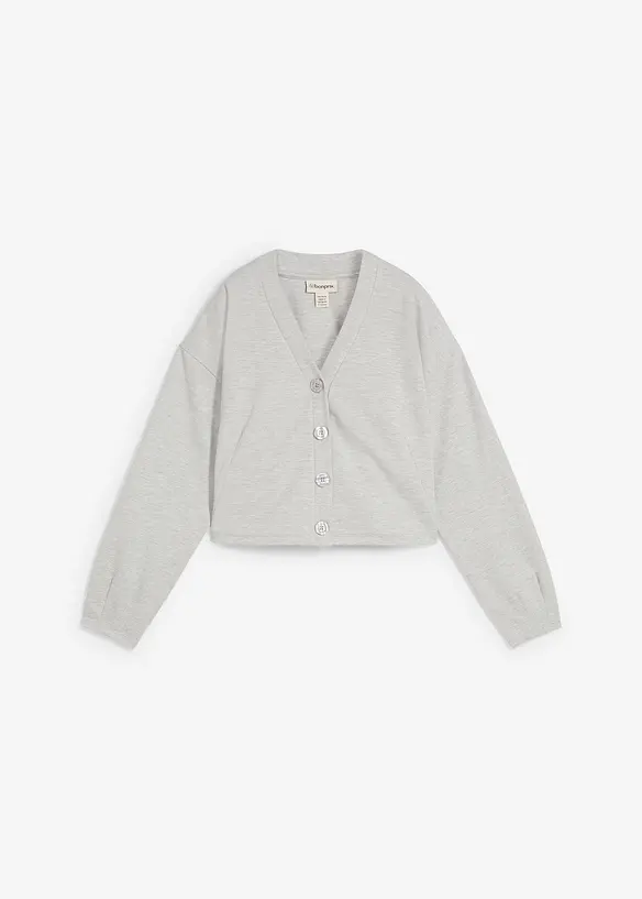 Sweatjacke aus Viskose-Mix in grau von vorne - bonprix
