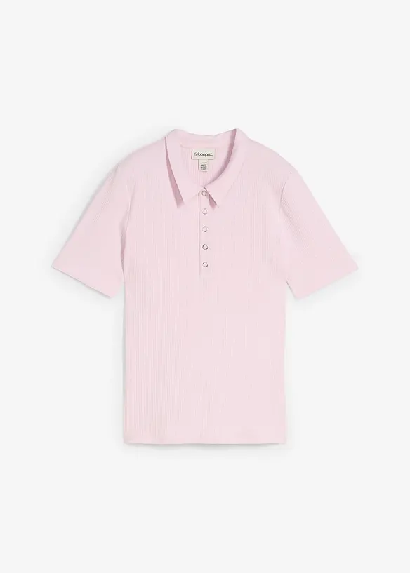 Poloshirt aus Viskose-Mix in lila von vorne - bonprix