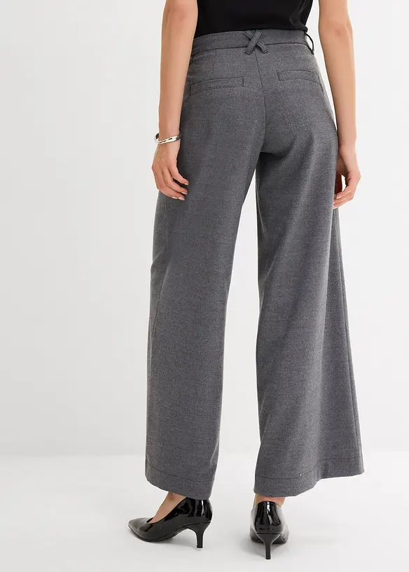 Bundfaltenhose in grau von hinten - bonprix