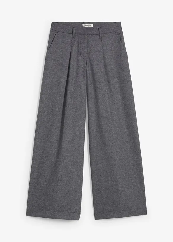 Bundfaltenhose in grau von vorne - bonprix