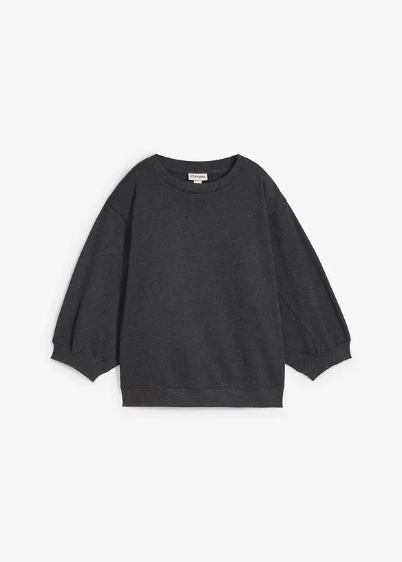Oversize-Sweatshirt aus reiner Baumwolle in grau von vorne - bonprix Oversize-Sweatshirt aus reiner Baumwolle in grau von vorne - bonprix