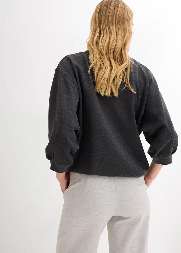 Oversize-Sweatshirt aus reiner Baumwolle in grau von hinten (im Anschnitt) - bonprix Oversize-Sweatshirt aus reiner Baumwolle in grau von hinten (im Anschnitt) - bonprix
