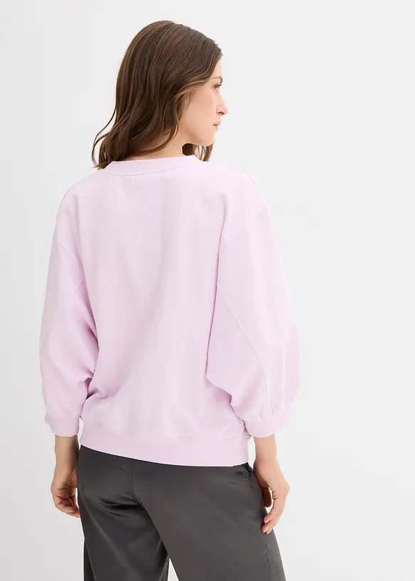 Oversize-Sweatshirt aus reiner Baumwolle in lila von hinten (im Anschnitt) - bonprix Oversize-Sweatshirt aus reiner Baumwolle in lila von hinten (im Anschnitt) - bonprix