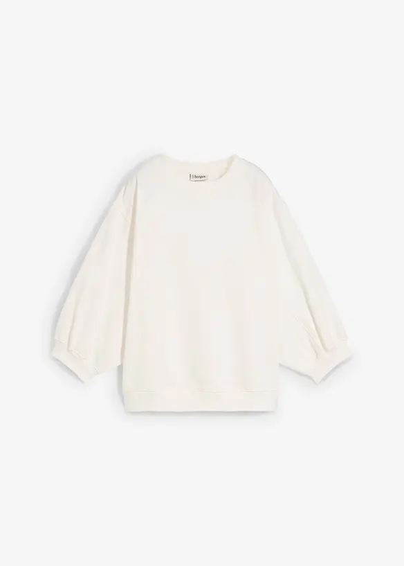 Oversize-Sweatshirt aus reiner Baumwolle in weiß von vorne - bonprix Oversize-Sweatshirt aus reiner Baumwolle in weiß von vorne - bonprix
