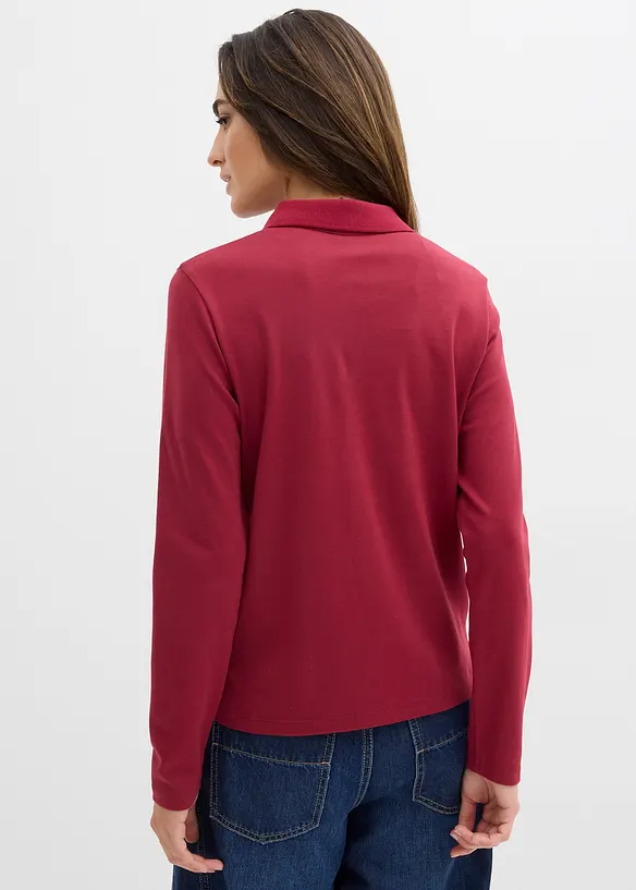 Poloshirt aus schwerer Bio-Baumwolle in rot von hinten (im Anschnitt) - bonprix