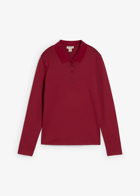 Poloshirt aus schwerer Bio-Baumwolle in rot von vorne - bonprix
