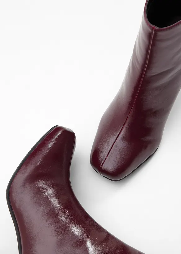 Stiefeletten mit Blockabsatz in rot - bonprix