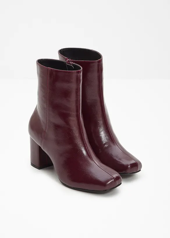 Stiefeletten mit Blockabsatz in rot - bonprix