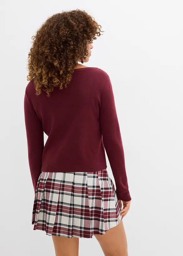 Kurze Feinstrickjacke in rot von hinten (im Anschnitt) - bonprix Kurze Feinstrickjacke in rot von hinten (im Anschnitt) - bonprix