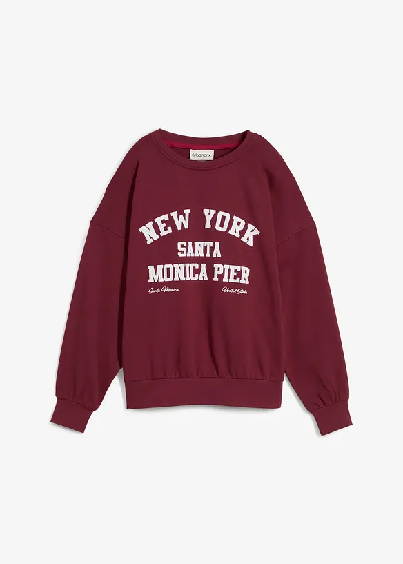 Oversize-Sweatshirt in rot von vorne - bonprix Oversize-Sweatshirt in rot von vorne - bonprix