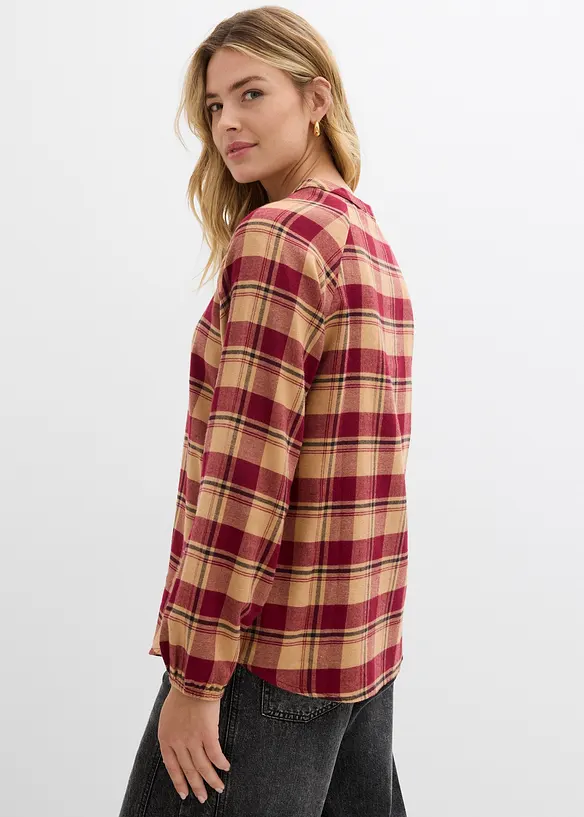 Flanell-Tunikabluse aus reiner Baumwolle in rot von hinten (im Anschnitt) - bonprix Flanell-Tunikabluse aus reiner Baumwolle in rot von hinten (im Anschnitt) - bonprix