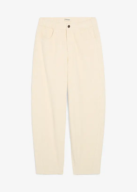 Barrel-Cordhose aus Baumwoll-Mix in beige von vorne - bonprix Barrel-Cordhose aus Baumwoll-Mix in beige von vorne - bonprix