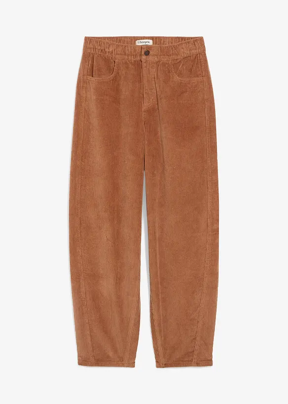 Barrel-Cordhose aus Baumwoll-Mix in braun von vorne - bonprix Barrel-Cordhose aus Baumwoll-Mix in braun von vorne - bonprix
