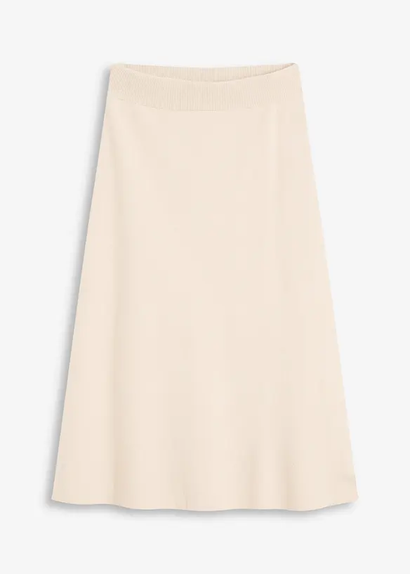 Ausgestellter Strickrock in beige von vorne - bonprix Ausgestellter Strickrock in beige von vorne - bonprix