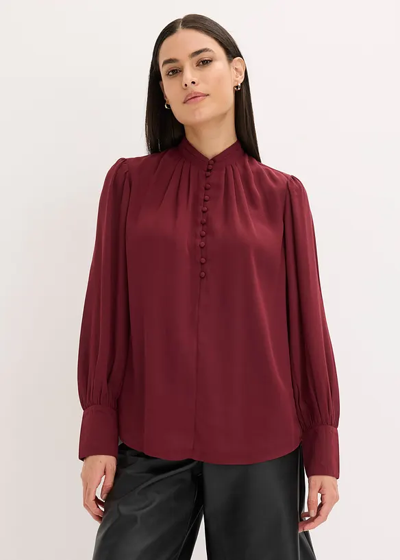 Chiffon Tunikabluse in rot von vorne (im Anschnitt) - bonprix Chiffon Tunikabluse in rot von vorne (im Anschnitt) - bonprix