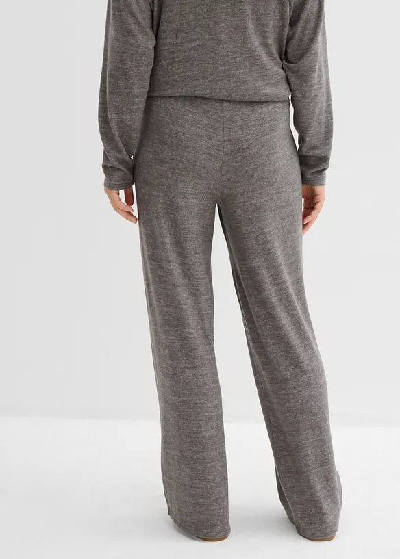 Palazzo-Hose in Strickoptik in grau von hinten - bonprix Palazzo-Hose in Strickoptik in grau von hinten - bonprix