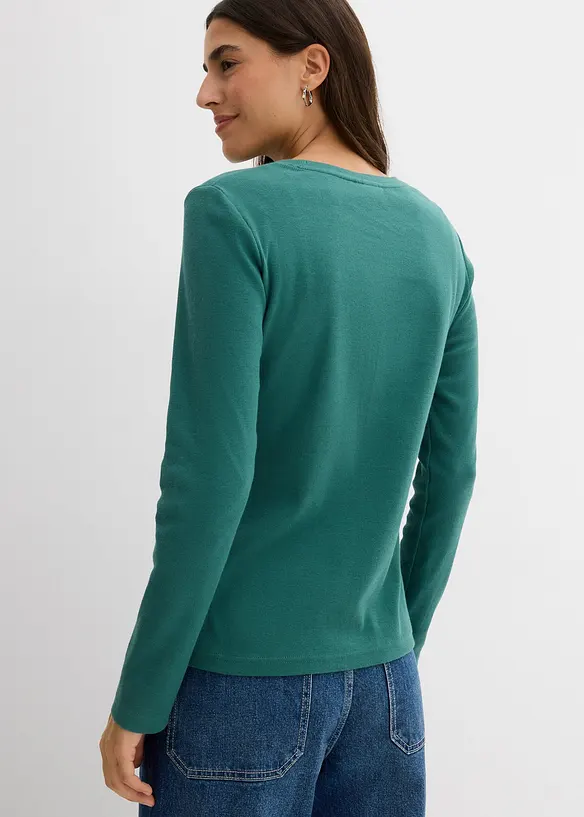 Langarmshirt in grün von hinten (im Anschnitt) - bonprix