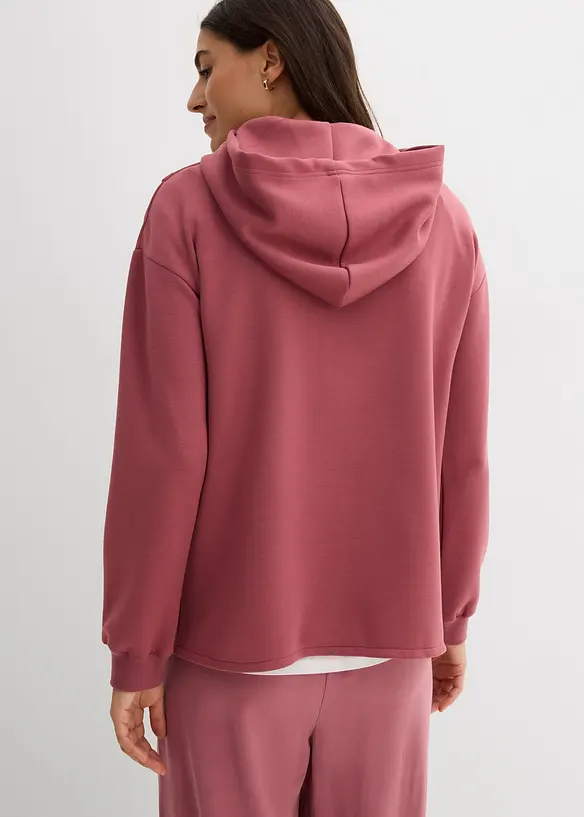 Hoodie mit Kapuze aus softem Viskose-Mix in lila von hinten (im Anschnitt) - bonprix