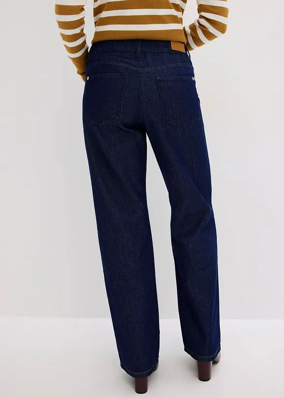 Straight-Jeans Mid Waist in blau von hinten - bonprix Straight-Jeans Mid Waist in blau von hinten - bonprix