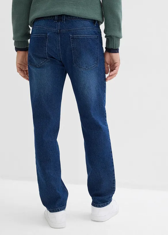 Relaxed-Fit-Jeans, Straight in blau von hinten - bonprix