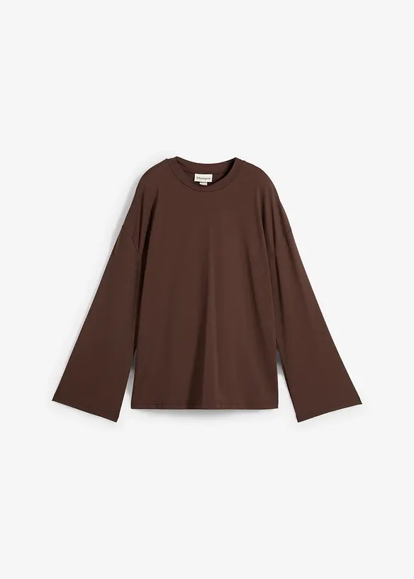 Longshirt aus fließender Qualität in braun von vorne - bonprix