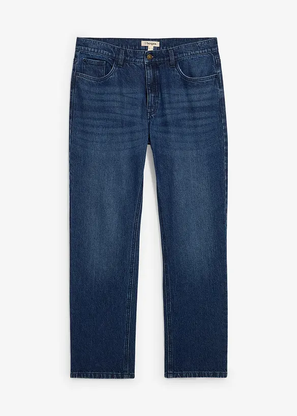 Relaxed-Fit-Jeans, Straight in blau von vorne - bonprix