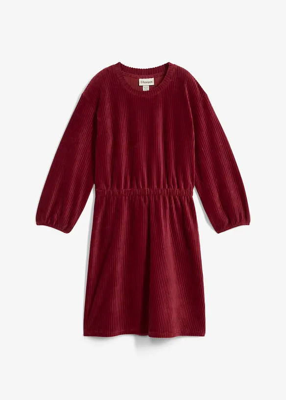 Kleid aus Jersey-Cord in rot von vorne - bonprix