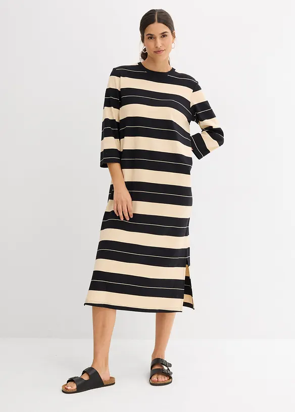 Shirtkleid aus reiner Baumwolle in schwarz von vorne (Totalaufnahme) - bonprix Shirtkleid aus reiner Baumwolle in schwarz von vorne (Totalaufnahme) - bonprix