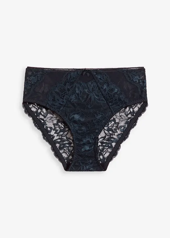 Maxislip mit zarter Spitze in blau von vorne - bonprix
