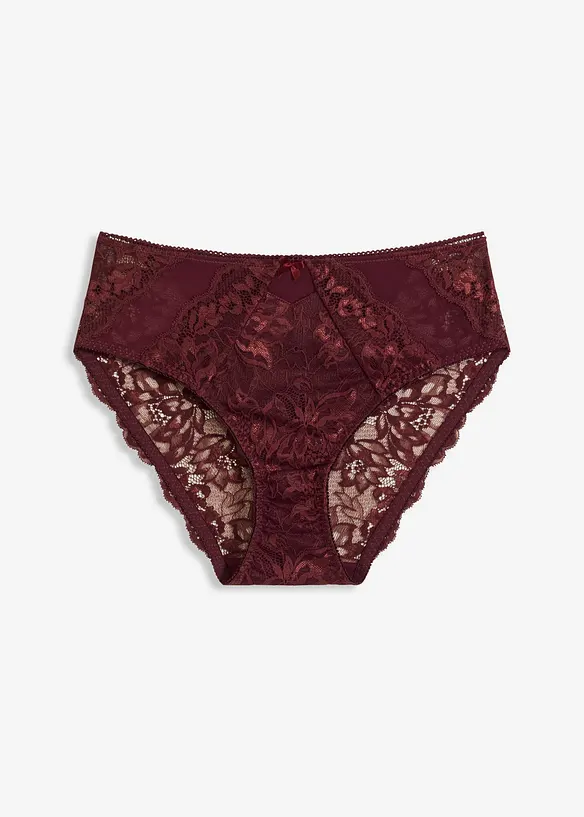 Maxislip mit zarter Spitze in rot von vorne - bonprix