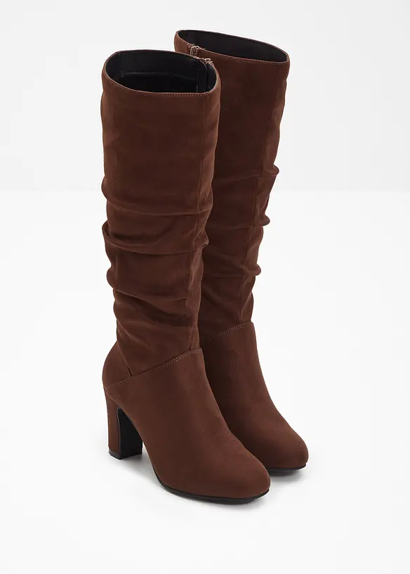 Stiefel mit Raffung in braun - bonprix Stiefel mit Raffung in braun - bonprix